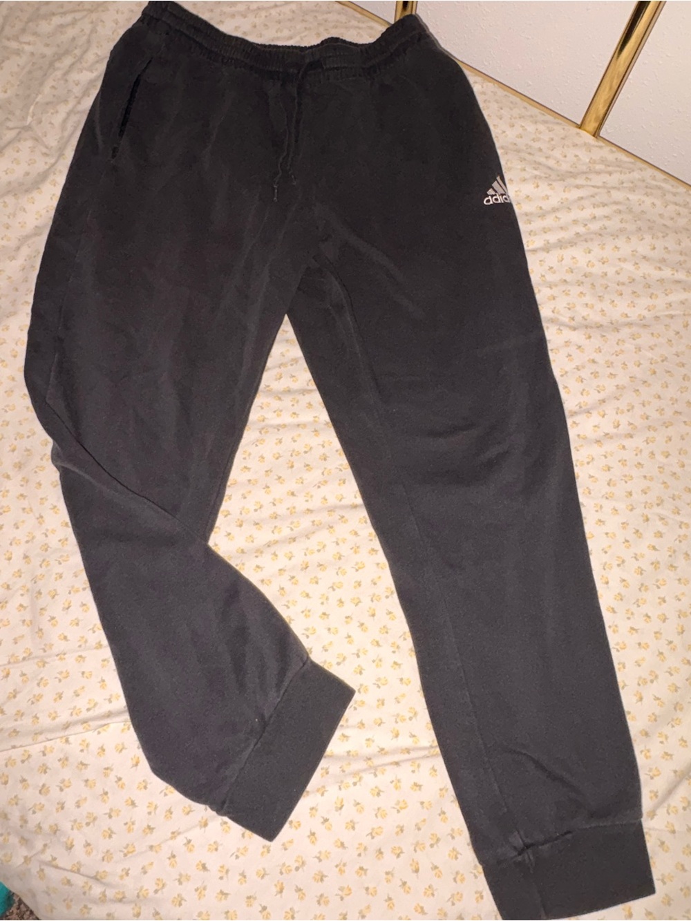 adidas Black Men's Jogger Sweatpants with Logo